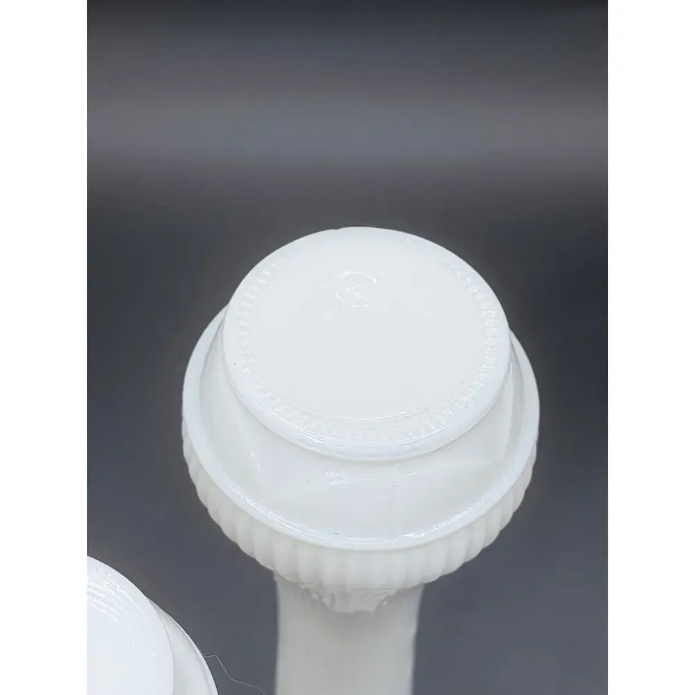 Set of 3 Vintage Carr-Lowrey CLG Co White Milk Glass Ribbed Bud Vases 6.5
